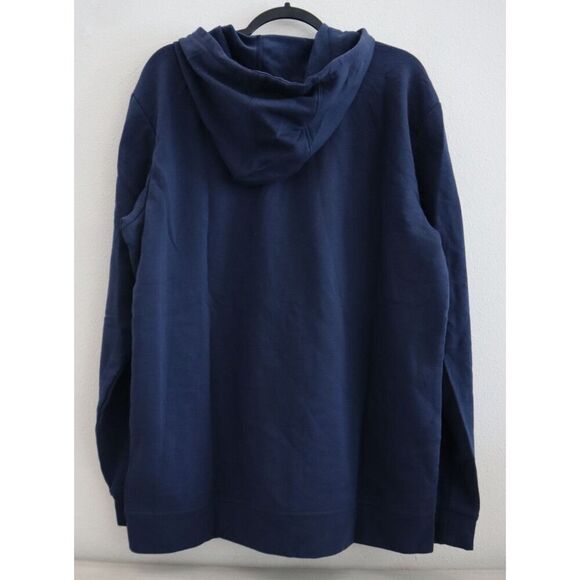 Adidas GL9579 Men's Sz XL Collegiate Navy Blue A432 Fleece Hoodie Sweatshirt - Picture 2 of 8